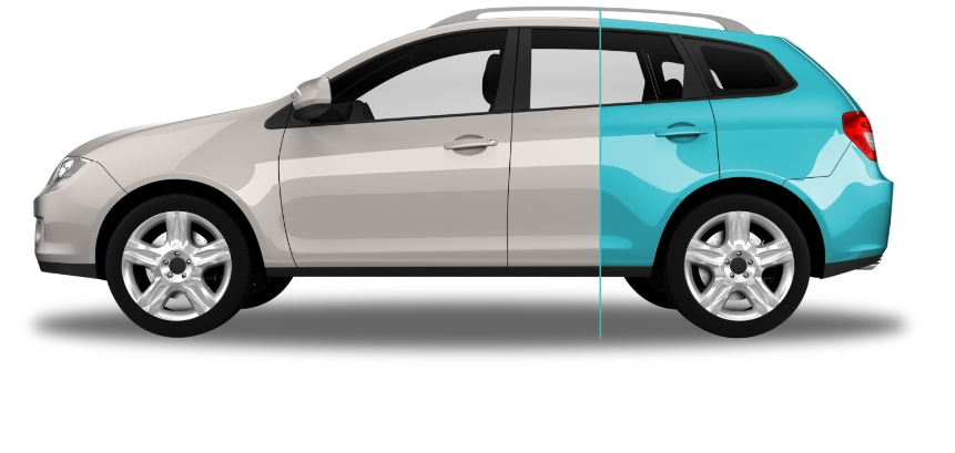 Vehicle diagram illustrating the insurance payout and MyCoverPlan Gap